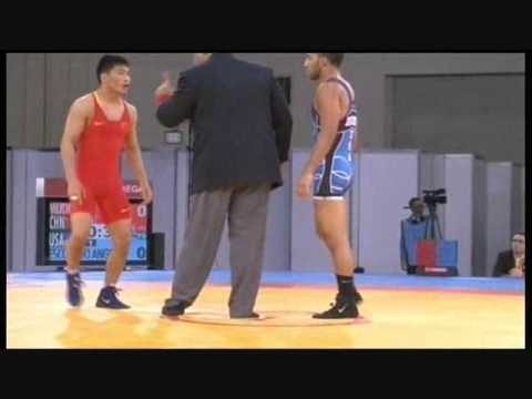 OLYMPIC TEST EVENT: Escobedo (USA) dec. Qi (CHN), 55 kg FS semis