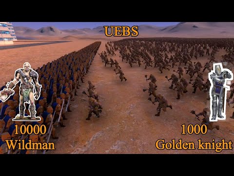 1000 Golden Knight vs 10000 Wild man | Ultimate Epic Battle Simulator |