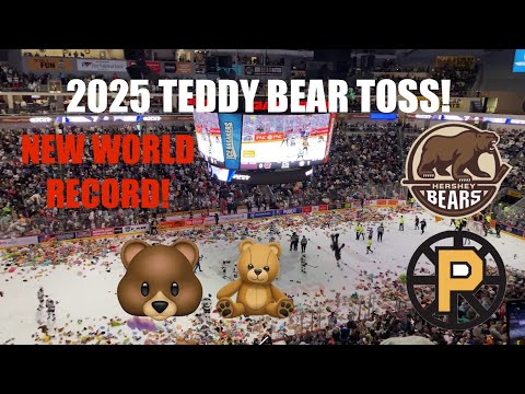 2025 HERSHEY BEARS TEDDY BEAR TOSS! (NEW WORLD RECORD) | AHL Hershey Bears Hockey Vlog
