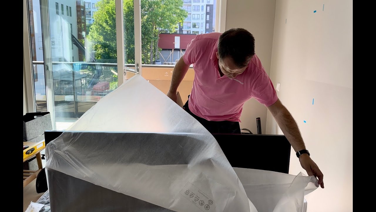 2024 65"Samsung The frame unboxing and wall mounting