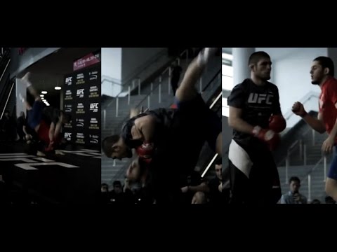 Khabib Nurmagomedov open workout UFC 209 | Dagestan airlines