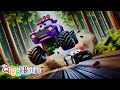 POLICE CAR Catches The BAD MONSTER TRUCK Nursery Rhymes GiggleBellies