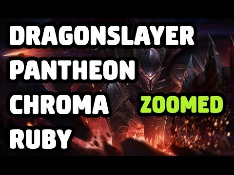 DRAGONSLAYER PANTHEON CHROMA RUBY SKIN ZOOMED SPOTLIGHT - LEAGUE OF LEGENDS
