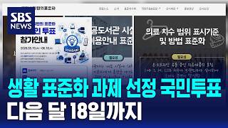 생활 표준화 과제 선정 위한 국민투표 진행..다음 달 18일까지 / SBS / 경제365