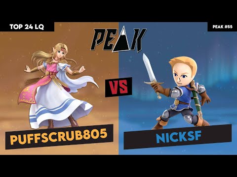 Top 24 LQ PuffScrub805 (Zelda) vs NickSF (Mii Sword) (Peak #55)