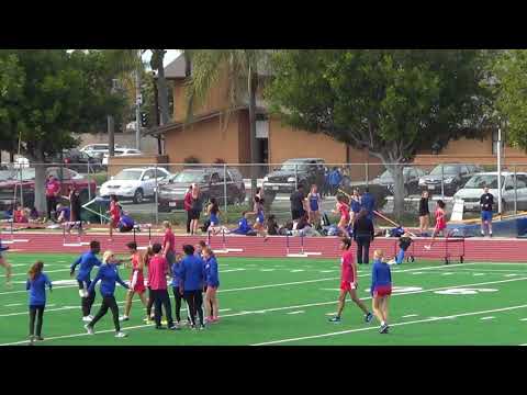 JVG 300m Hurdles vs Fountain Valley 3-21-18 - Los Alamitos Girls