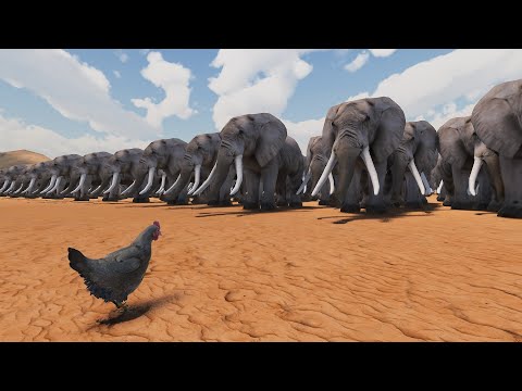 SUPER CHICKEN vs 10,000 ELEPHANTS - Ultimate Epic Battle Simulator 2 | UEBS 2