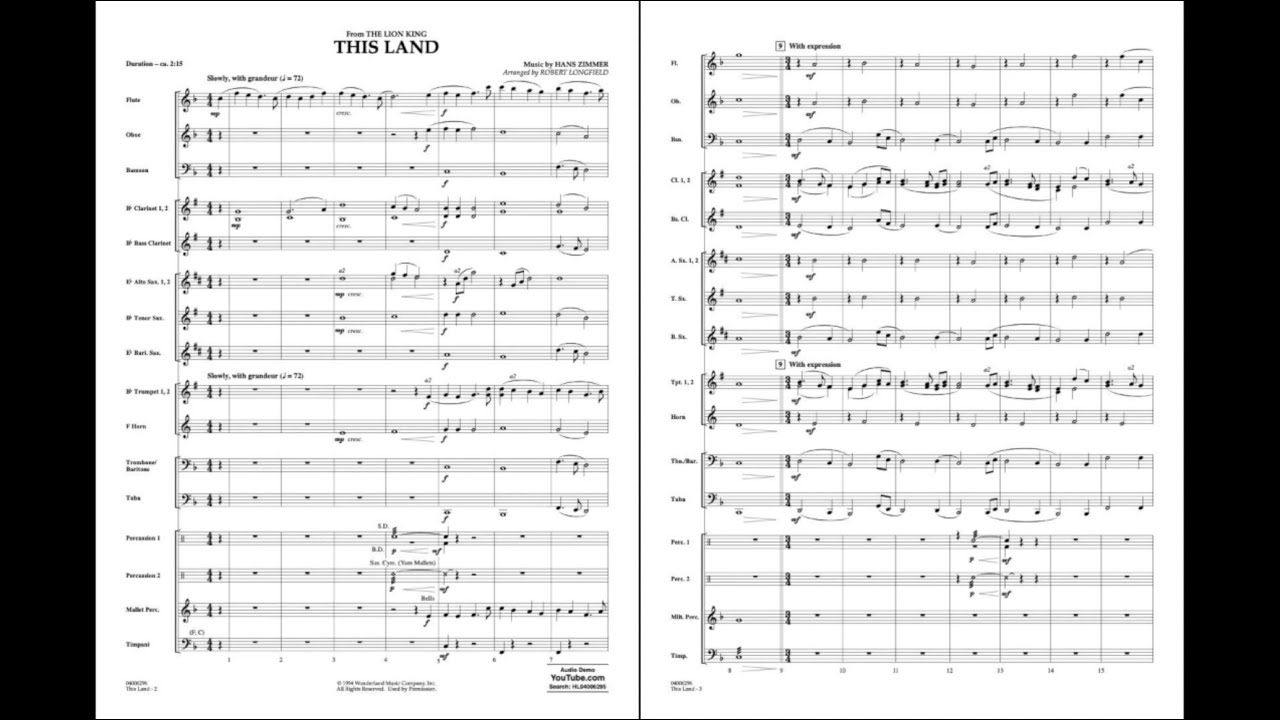 This Land (from The Lion King (2019)) by Hans Zimmer/arr. Robert Longfield