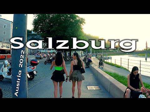 Austria 4k video / Salzburg Austria walk / travel guide 2022 / walk in the city / walking tour