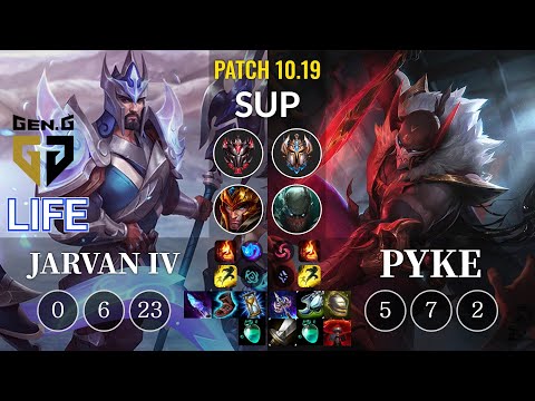 GEN Life Jarvan IV vs Pyke Sup - KR Patch 10.19