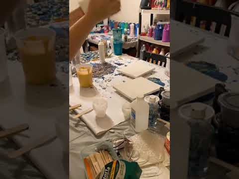 Dutch Pouring Techniques Using the World’s Smallest Blower and Paint Pouring Prepwork