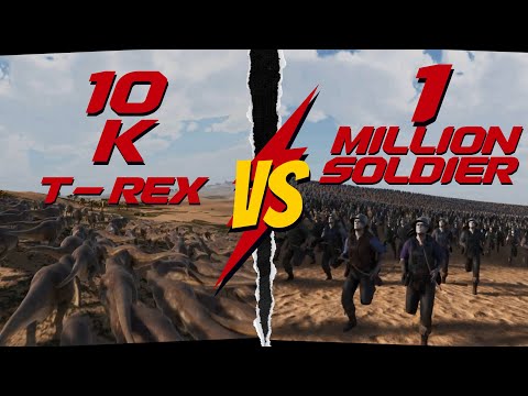 1,000,000 Strong Army vs. 10,000 Ferocious T-Rex: Epic Battle! #battle #gaming #gameplay