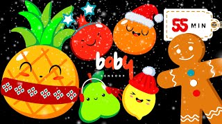 Baby's First Christmas! 🎄✨ Sensory Video with Dancing Fruits & Gingerbread 🎅🍪 gameplay video by mcalvecchio, 55:51 duration