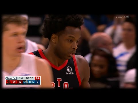 OG Anunoby Strong One Handed Slam Dunk - Raptors vs Magic