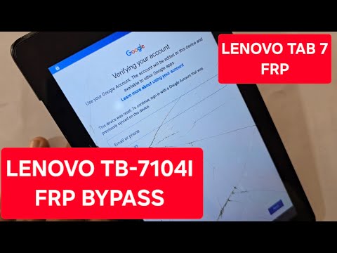 Lenovo TB-7104I frp unlock | Lenovo Tab 7 frp