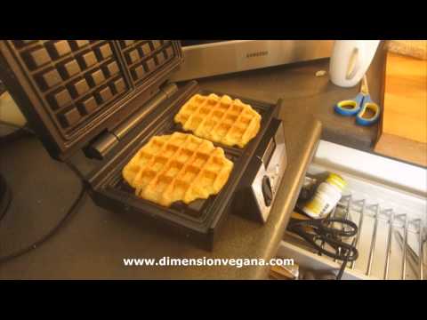 Waffles o gofres de avena veganos