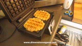 Waffles o gofres de avena veganos