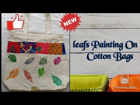 DIY| Painting on Cotton Tote bags| Leafs on Bags| Kids tutorial| Hashtag Eco