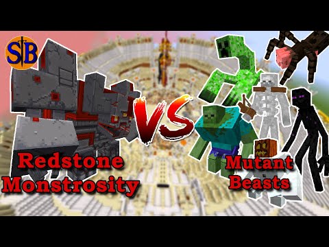 Redstone Monstrosity vs Mutant Beasts | Minecraft mob battle