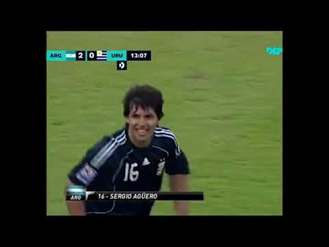 Eliminatorias Mundial 2010: Argentina 2-1 Uruguay (11/10/2008). Narración en español.