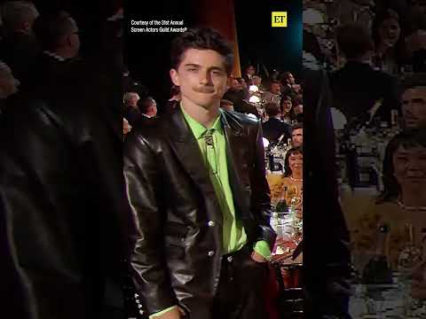 Timothee Chalamet's reaction to flubbing his line while presenting at the #SAGAwards is too real.