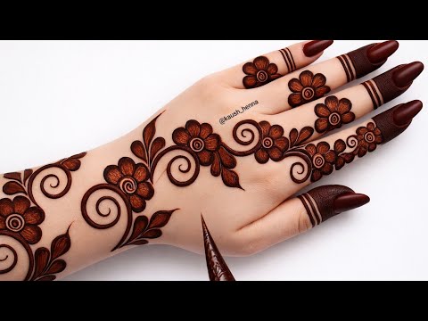 Very simple unique style mehndi design for back hand|new easy mehndi design 2026 | mehandi designs|