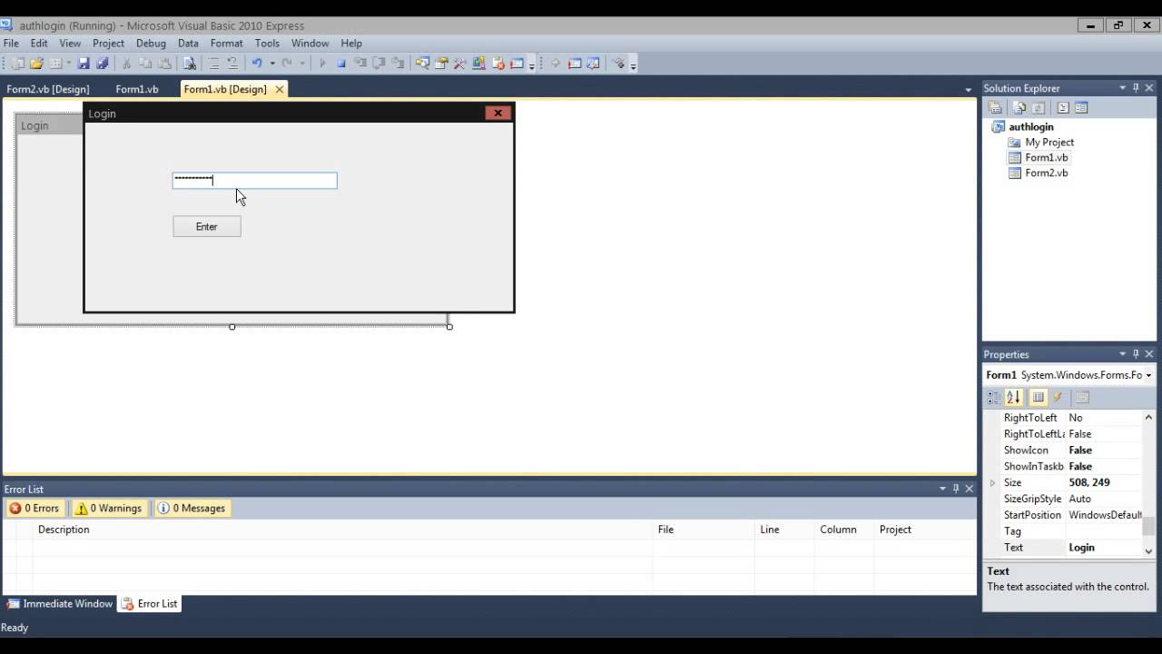How to make a Password Protected Program in Visual Basic 2010