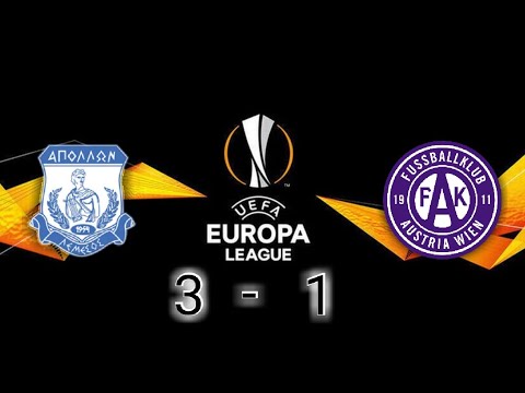 Apollwn Limassol vs Austria Wien 3-1 Goals AND HIGHLIGHTS HD EUROPA LEAGUE