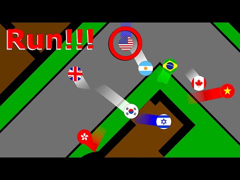 Escape the Chaser - 50 Countries Tag Marble Race