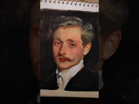 gouache study of John Singer Sargent #portraitpainting