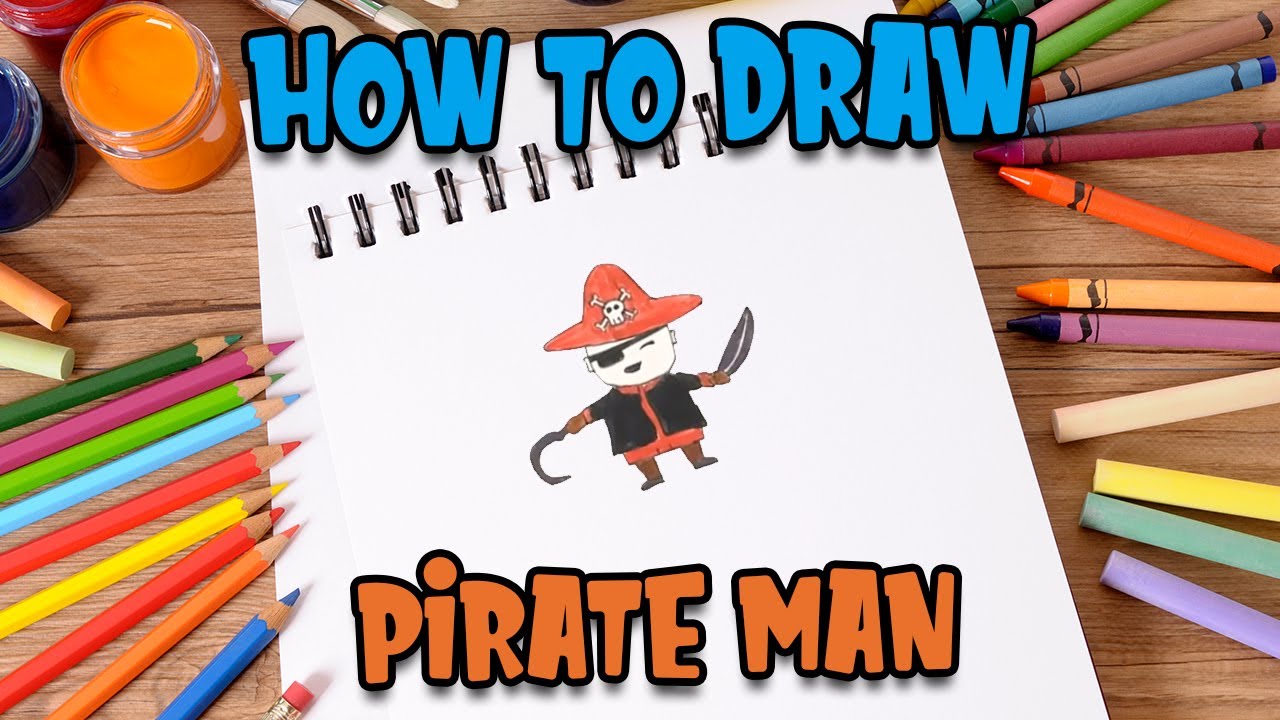 How to Draw easy Pirate Man step by step for Kids   #shorts