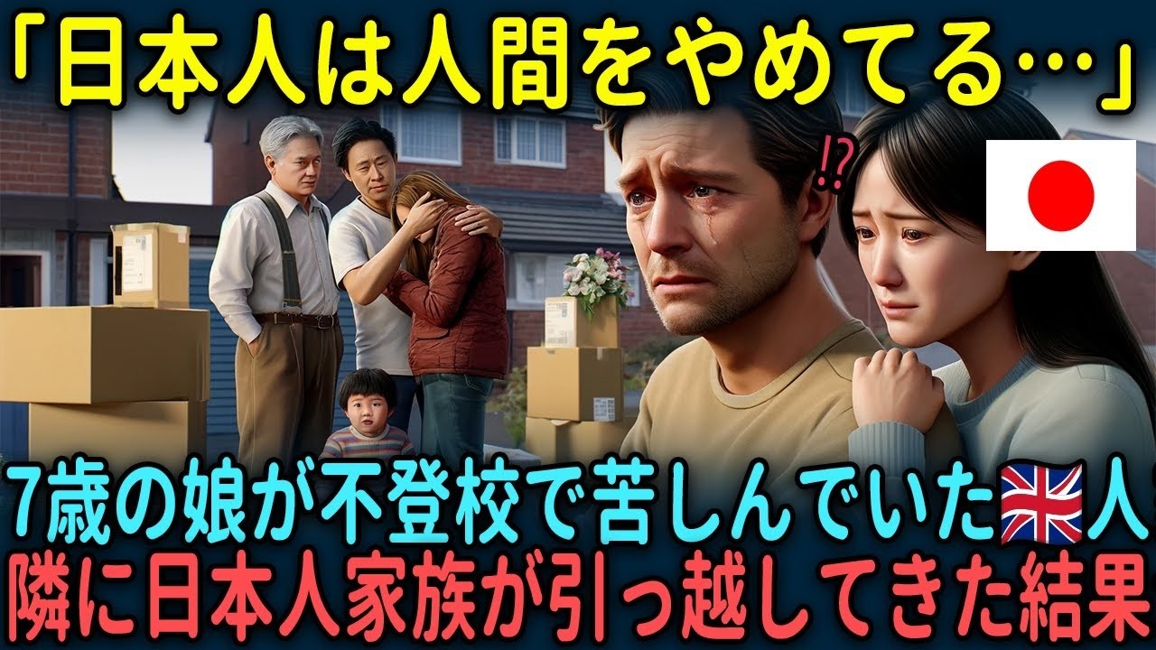 【海外の反応】「日本は特別な国です」7歳の娘が学校に通えず悩んでいたイギリス人家族の隣に日本人家族が引っ越してきた結果