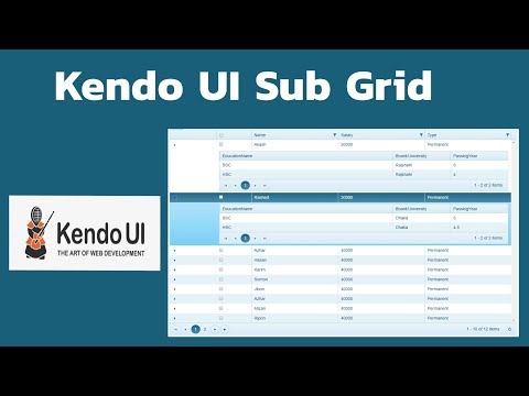 Working with Kendo Sub Grid Video
