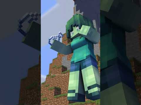 Minecraft Zombie Girl Falling - minecraft animation #shorts