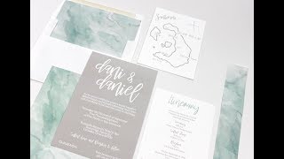 How To Assemble Wedding Invitations - Belly Bands, Envelope Liners - Greece Inspired