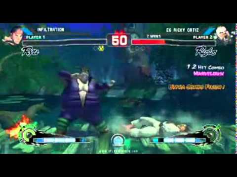 SSF4 AE: Infiltration (Ryu) vs Ricky Ortiz (Rufus) - NCR 9 (Top 8)