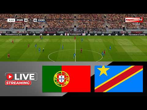 🔴LIVE :  PORTUGAL vs CONGO DR | FIFA World Cup 2026 | Match Stream | PES Game Simulation