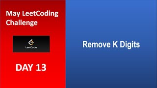 YouTube video 'Remove K Digits | Leetcode - 402'