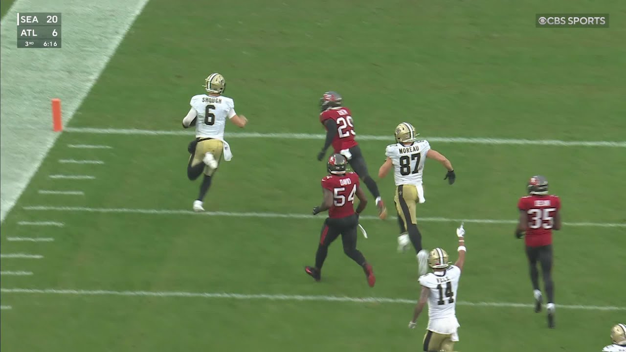 Shough showcases his running ability for a scramble TD