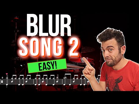 Blur - Song 2 - Drum cover (with scrolling drum sheet)