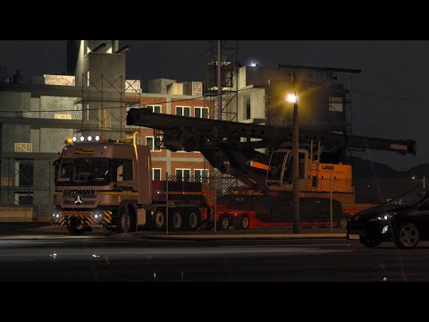 Transporting a Liebherr LB28 crane in the rain | Palermo - Cagliari 🇮🇹 | ProMods 2.64 | ETS2 1.46