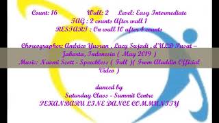 SPEECHLESS Line Dance - Choreographer : Andrico Yusran , Lucy Sujadi , d'ULD Pusat – May 2019