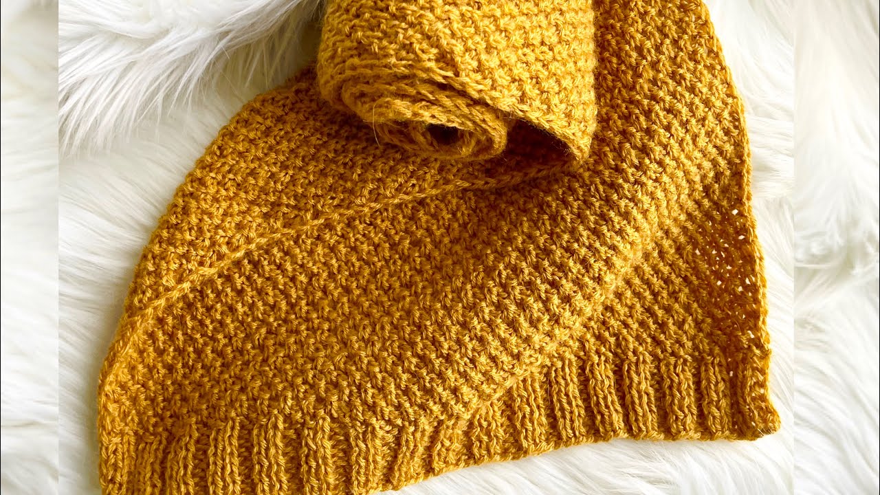 Beginner-Friendly Knit Scarf Tutorial | ‘Autumn Beauty’ Stole Pattern for Men & Women | Moss Stitch