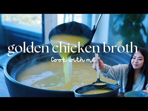 【Cook with me】Golden Chicken Broth, 2 ways to enjoy, easy Asian recipes | Tiffycooks Vlog