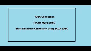 Download the video "JDBC |  Java Database | MYSQL JDBC | Servlet JDBC | How To Do JDBC or data base connection ?"