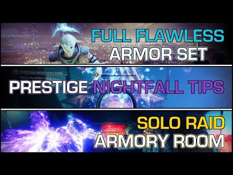 Destiny 2 Full Flawless Trials Set - Prestige Nightfall Tips - How to Solo Raid Armory Room