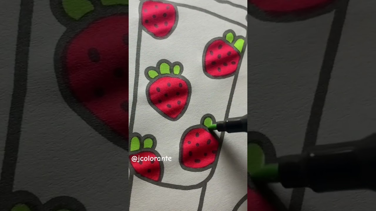 Strawberry Lipbalm 🍓💄 #coloringbookforadults #mindfulcoloring #coloringtherapy #art