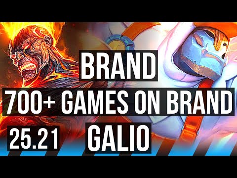 BRAND vs GALIO (MID) | 700+ games | NA Master | 25.21