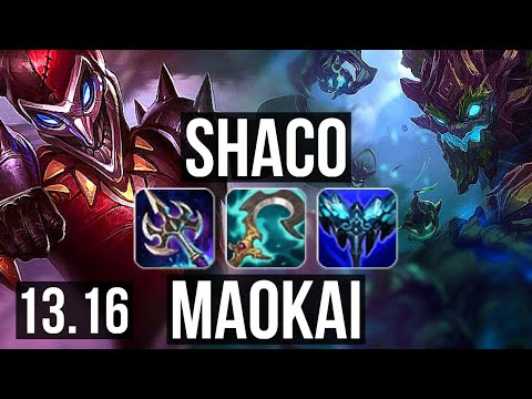 SHACO & Tristana vs MAOKAI & Kai'Sa (SUP) | Rank 1 Shaco, 8/1/17, Godlike | NA Challenger | 13.16