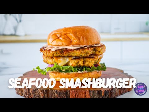 Best Ever Seafood Smashburger with Crab and Shrimp